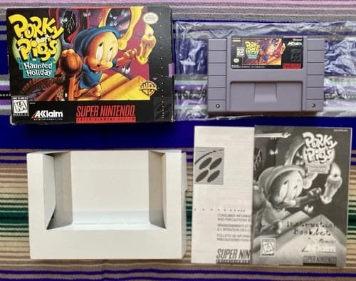 Porky Pig's Haunted Holiday Super Nintendo SNES Complete CIB Tested Authentic