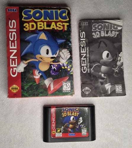Sonic 3D Blast, Cartridge in Box w/ Instruction Manual (Sega Genesis)