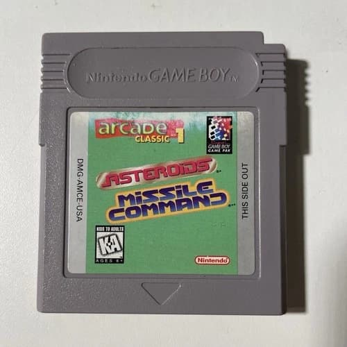 Nintendo Arcade Classic 1 Asteroids Missile Command Game Boy Tested Working