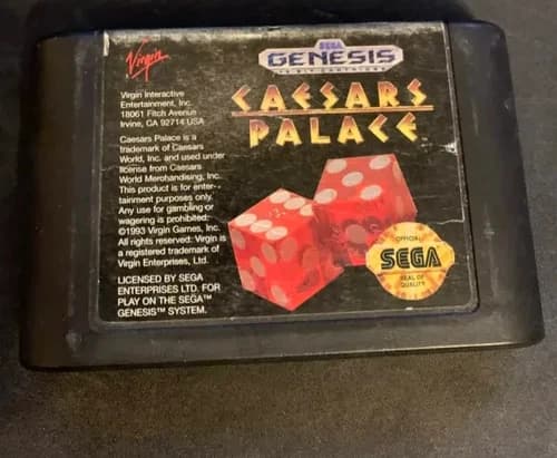 Caesars Palace (Sega Genesis, 1993) - Cart only - Cleaned - Works