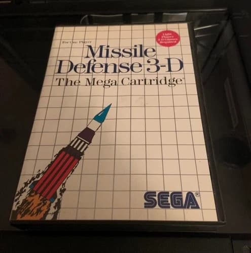 Sega Master System Missile Defense 3-D CIB Box And Manual Cartridge