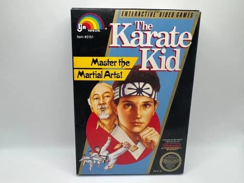The Karate Kid Complete w/ Box Manual Sleeve CIB Nintendo NES LJN Toys Ltd
