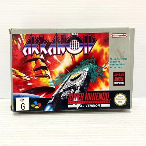 Arkanoid: Doh It Again + Box, Manual, Insert CIB - SNES - Tested & Working