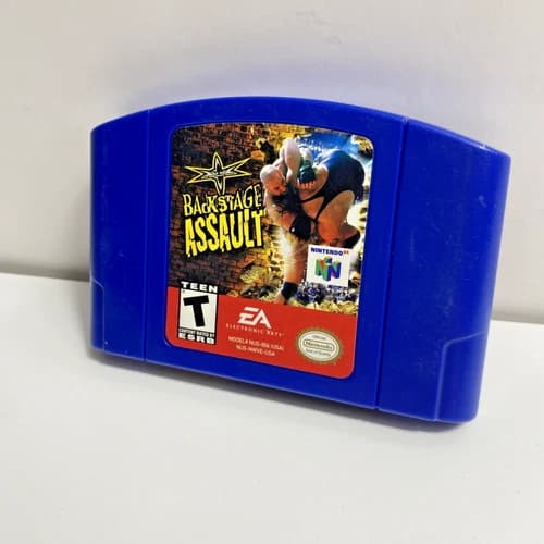 WCW Backstage Assault Nintendo 64 N64 Authentic Wrestling Game! Tested & Cleaned