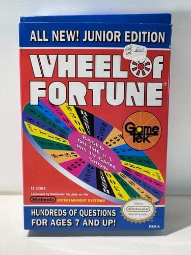 Wheel of Fortune Junior Edition (Nintendo NES, 1989) Complete CIB Tested