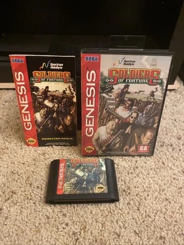 Soldiers of Fortune Sega Genesis - CIB Complete w/ Manual - Authentic & Tested