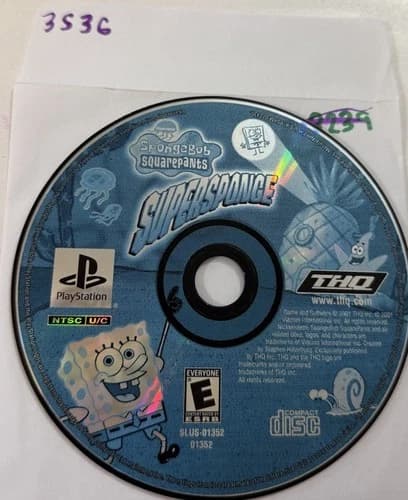SpongeBob SquarePants: SuperSponge PlayStation 1, 2001Disc Only No Track #3536