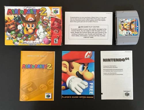 Mario Party 2 (Nintendo 64, N64) Box Game Manual 100% Complete CIB Tested