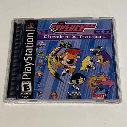 The Powerpuff Girls Chemical X-Traction Sony Playstation 1 Complete In Box PS1