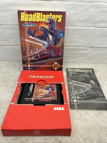RoadBlasters Road Blasters Sega Genesis Complete In Box CIB Rare Game Tested