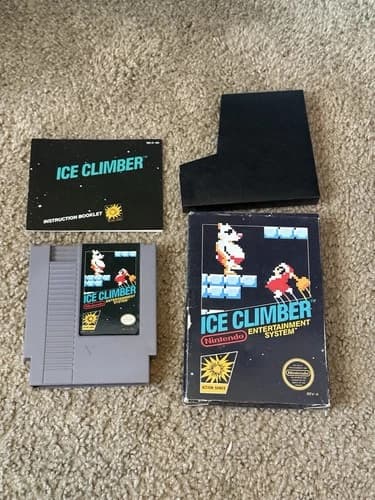 Ice Climber (Nintendo NES, 1985) In Box with Manual- Tested - Authentic