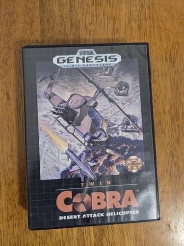 Twin Cobra Desert Attack Helicopter (Sega Genesis) Complete - Tested - Authentic