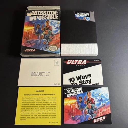 Mission Impossible - Complete CIB In Box w/ Plastic Seal - Nintendo NES