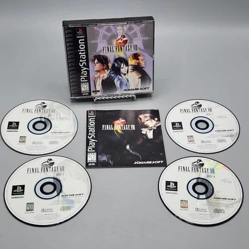 Final Fantasy 8 VIII (Playstation PS1) Tested Complete Black Label