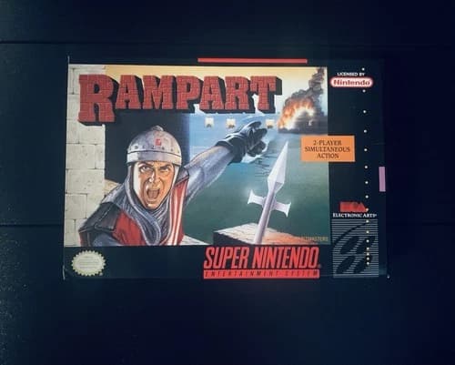 Rampart Super Nintendo SNES CIB Complete in Box Manual Inserts Electronic Arts