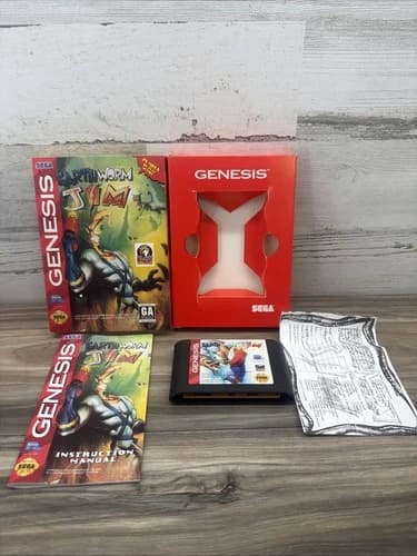 Earthworm Jim Sega Genesis Complete In Box Rare Game W/Manual CIB