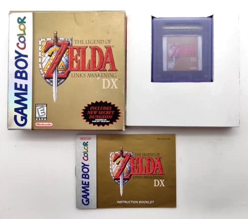 Zelda Link's Awakening DX (Game Boy Color GBC 1998) COMPLETE CIB Authentic Saves