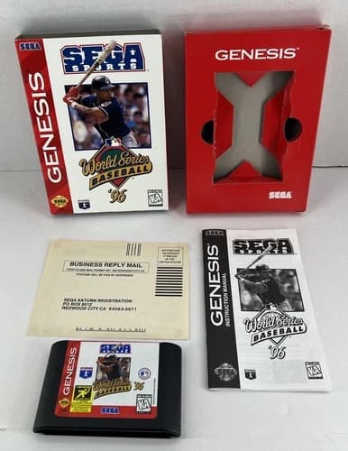 World Series Baseball 96 Sega Genesis Complete With Manual and Reg Card CIB