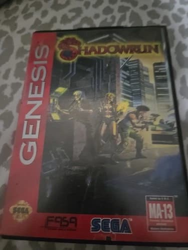 Shadowrun Box And Manual (Sega Genesis, 1994)