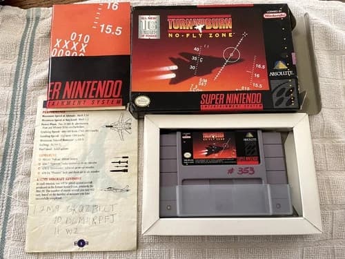 Turn and Burn: No-Fly Zone - Super Nintendo SNES CIB W/ MANUAL