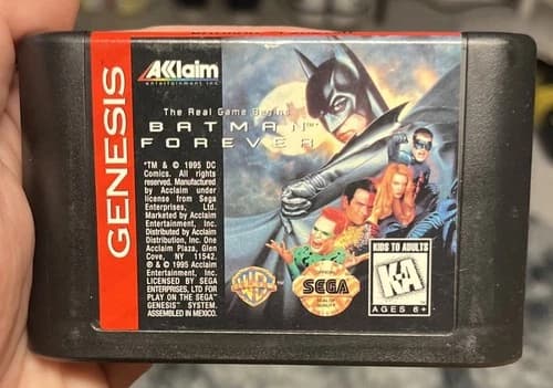 Batman Forever (Sega Genesis, 1995) Cartridge tested and Working