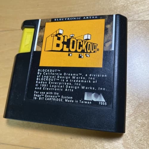 Block Out (Sega Genesis, 1991) Cartridge Only! Tested & Works!