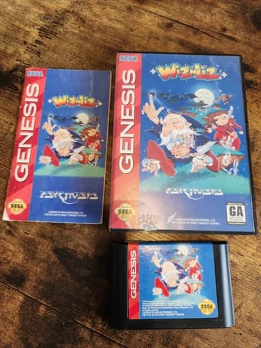 Wiz N Liz (Sega Genesis, 1993) Complete in Box, Game, Manual - CIB