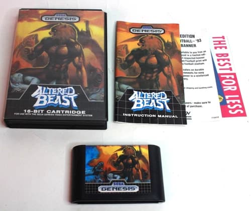 Sega Genesis Altered Beast Cartridge In Box With Manual