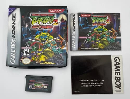 Teenage Mutant Ninja Turtles 2 Battle Nexus Gameboy Advance Cartridge Box Manual
