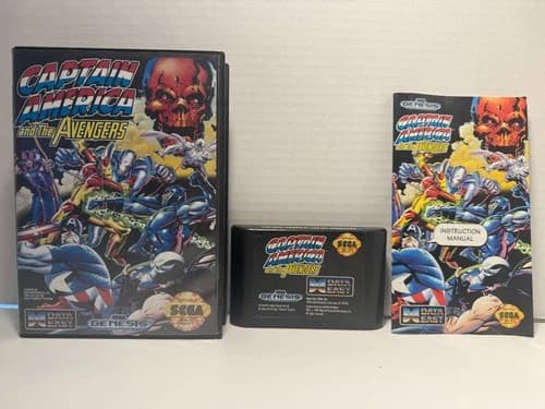 Captain America and the Avengers Sega Genesis 1992 COMPLETE WITH MANUAL!