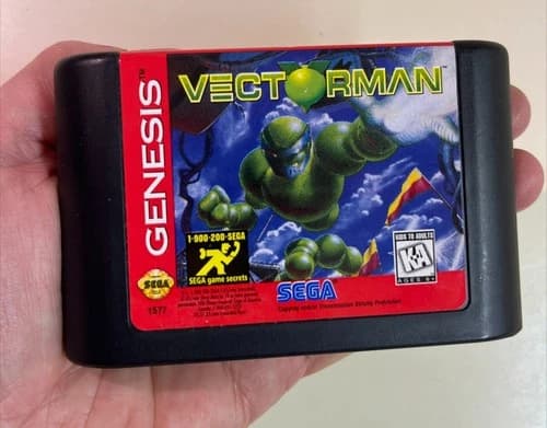 Vectorman Sega Genesis Classic Action Platformer 1995 Video Game Cartridge Only