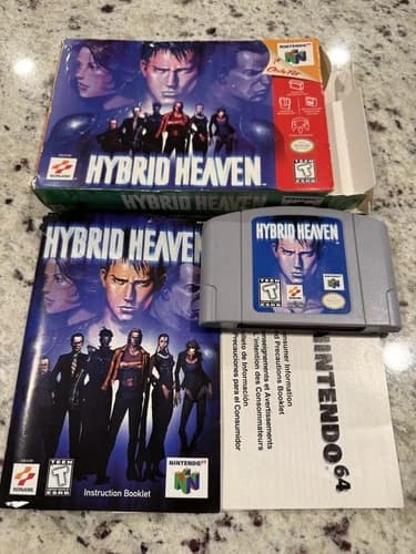 Hybrid Heaven N64 Nintendo 64 Complete CIB Box Post Card