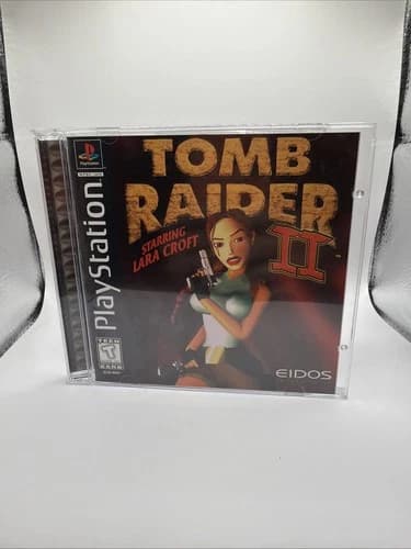 Tomb Raider II 2 Lara Croft Black Label Sony PlayStation PS1 Complete.