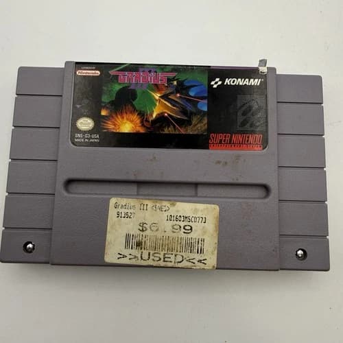 Gradius III (Nintendo SNES) Cartridge Only Tested and Working