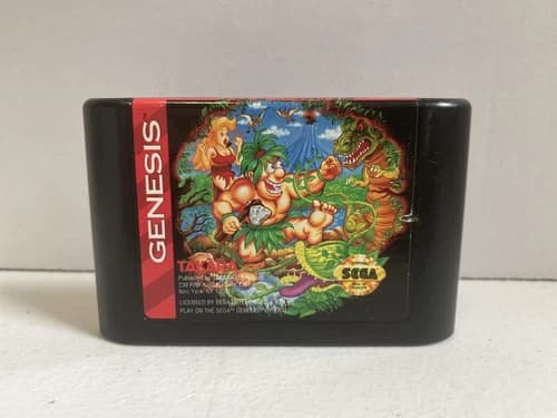 1991 Sega Genesis Joe & Mac Game Cartridge Only TESTED AND WORKING
