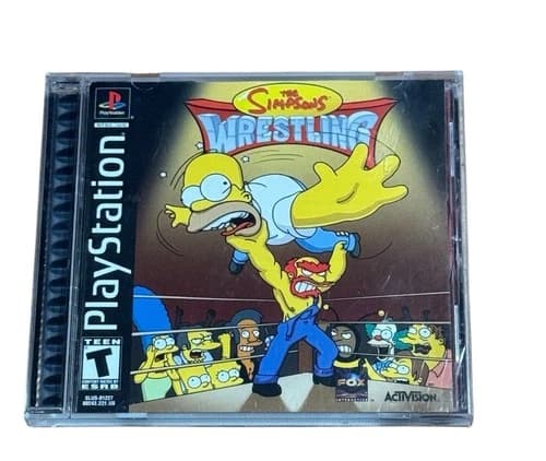 The Simpsons Wrestling PS1 (PlayStation 1) 2001 Manual Complete w/ Reg Card CIB