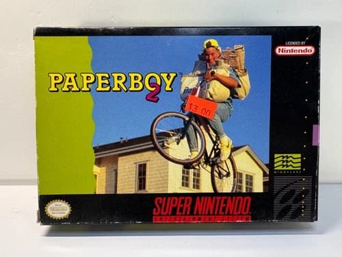 Paperboy 2 (Super Nintendo SNES, 1991) Complete CIB with 10/10 CARTRIDGE!!!