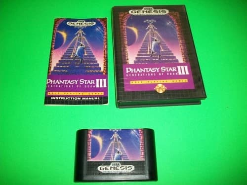 Phantasy Star III: Generations of Doom (Sega Genesis, 1991) CIB Complete No Map