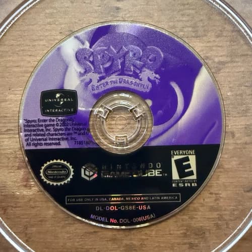 Spyro: Enter the Dragonfly (Nintendo GameCube GCN, 2002) *Disc Only* Tested!