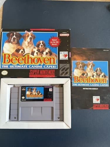 Beethoven: The Ultimate Canine Caper Nintendo SNES Cart CIB Authentic Tested