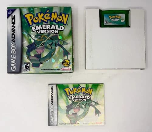 Pokemon Emerald Version COMPLETE CIB (Game Box Manual) Game Boy Advance GBA