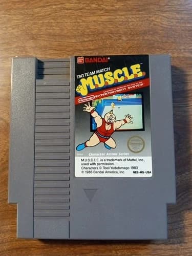 M.U.S.C.L.E. Muscle Tag Team Video Game Nintendo NES *TESTED,AUTHENTIC*