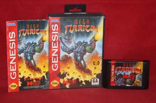 Mega Turrican (Sega Genesis, 1994) Authentic Game Cartridge, CIB Complete