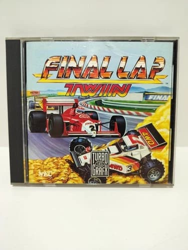 Final Lap Twin (TurboGrafx-16, 1989) CIB tested hinges intact