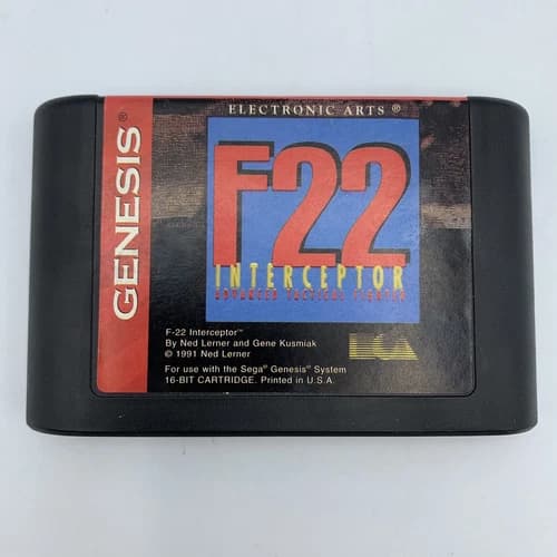 F22 Interceptor (Sega Genesis, 1991) Game Cartridge Only - Tested