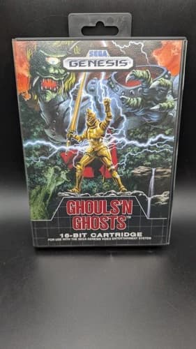 COMPELTE Ghouls 'n Ghosts Sega Genesis CIB Manual Tested Works Horror Video Game