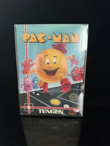 NES Nintendo Pac-Man CIB Complete Black Cart Manual Foam Tengen Tested Gray Cart