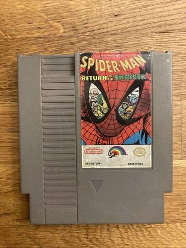 Spider-Man Return Of The Sinister Six Nintendo NES Game Cartridge Clean Tested