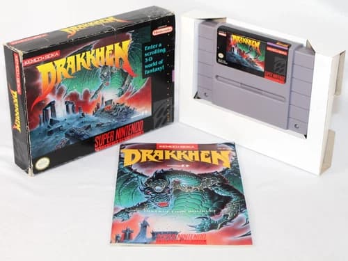 Drakkhen SNES Super Nintendo Complete CIB! Authentic! Good Condition! Nice!