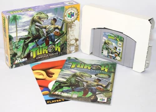 Turok: Dinosaur Hunter N64 Complete CIB Good Condition! RARE Player's Choice!